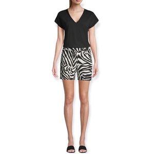 WHBM 5” Smooth Stretch Zebra Print Shorts